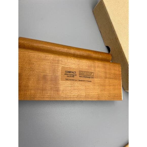 Schleeh Design Canada Desk Pad Refillable Notepad Modern Design Cherry Wood NIB - Picture 3 of 10